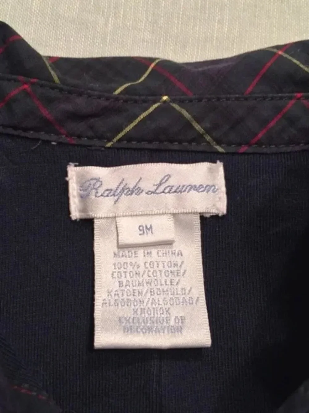 Ralph Lauren green blue red yellow plaid cotton long romper one piece